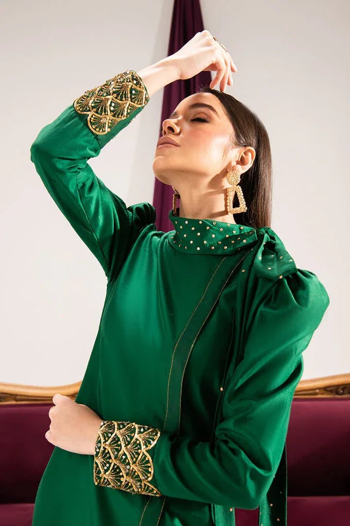 Maria Osama Khan | Tiffany Formals | Emerald - Aqsa Fabrics