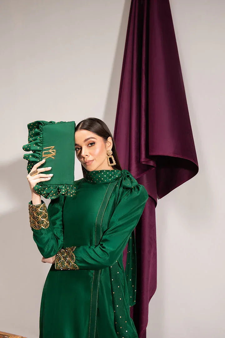 Maria Osama Khan | Tiffany Formals | Emerald - Aqsa Fabrics