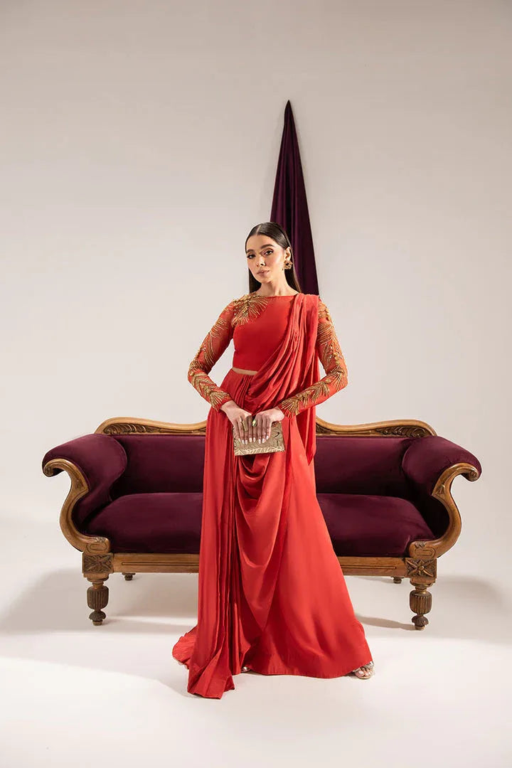 Maria Osama Khan | Tiffany Formals | Carnelian - Aqsa Fabrics