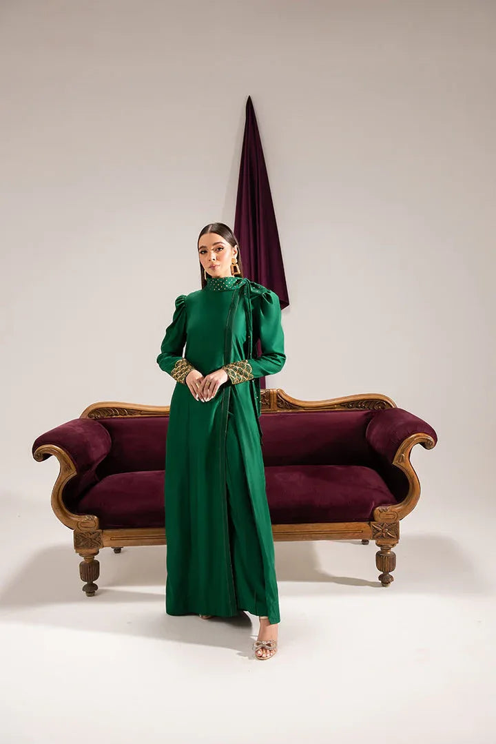 Maria Osama Khan | Tiffany Formals | Emerald - Aqsa Fabrics