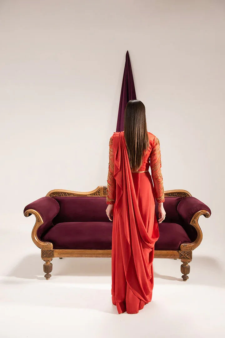 Maria Osama Khan | Tiffany Formals | Carnelian - Aqsa Fabrics