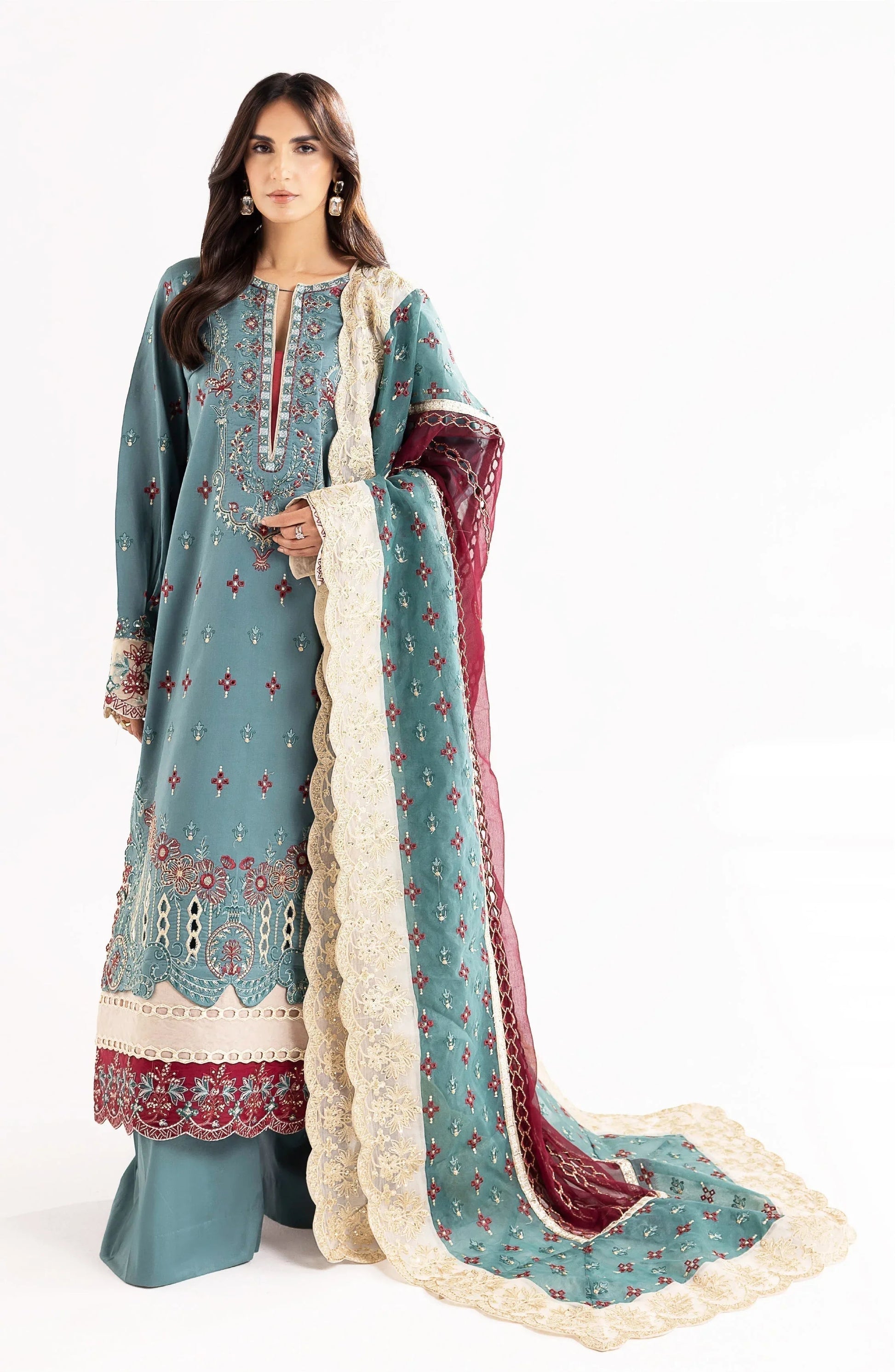 Maryum N Maria | Eid Luxury Lawn 24 | Laila - Aqsa Fabrics