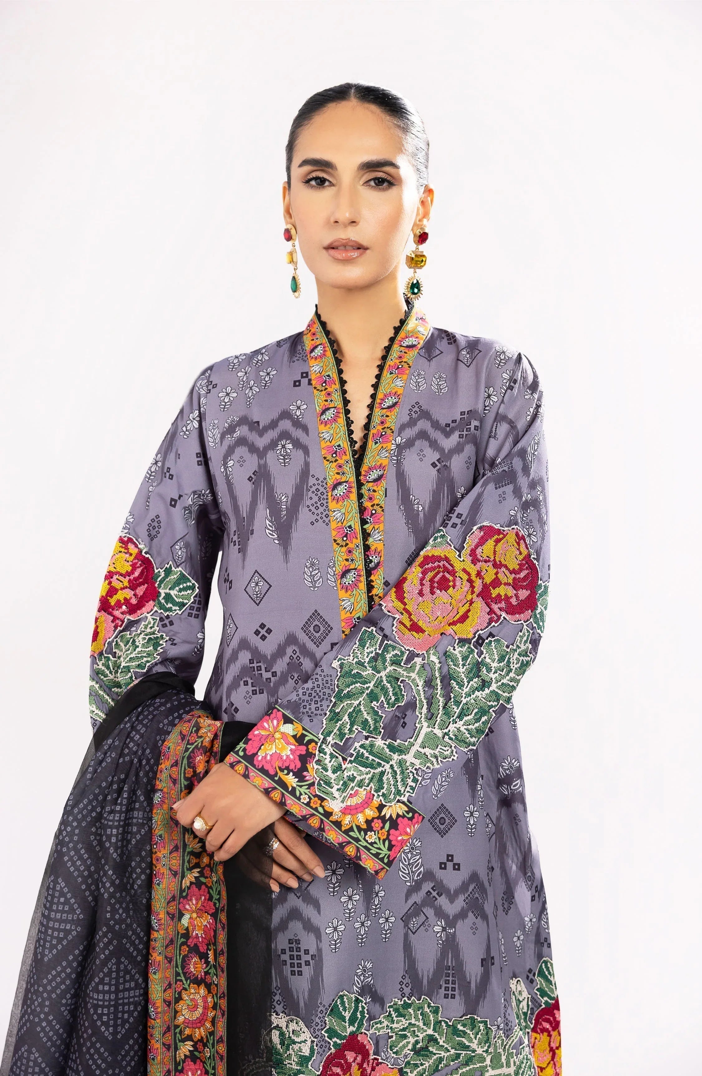 Maryum N Maria | Eid Luxury Lawn 24 | Nazm - Aqsa Fabrics