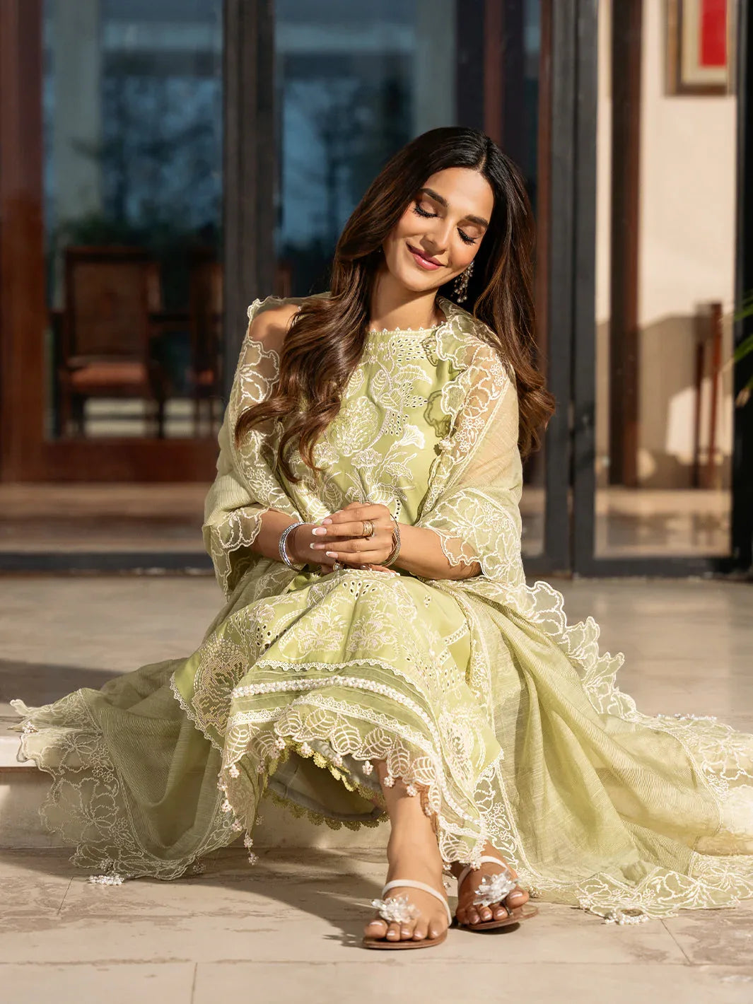 Izel | Mahveen Festive Lawn 25 | MARWA - Aqsa Fabrics