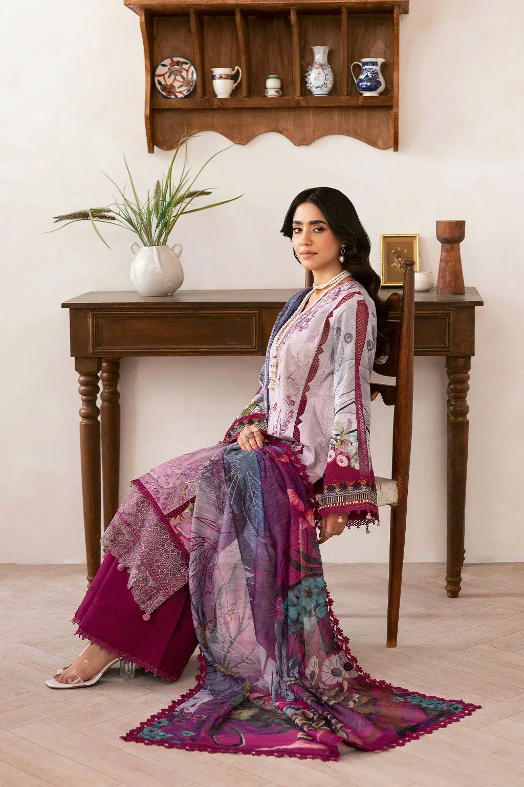 Ramsha | Mashaal Luxury Lawn | L-1409 - Aqsa Fabrics