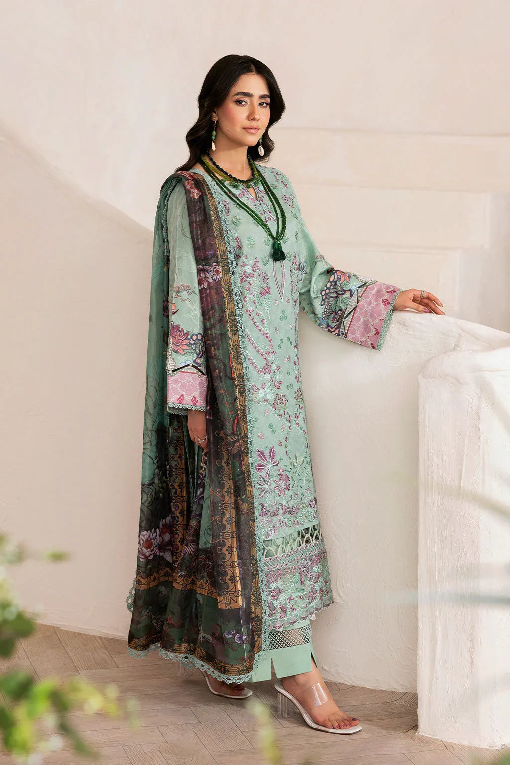 Ramsha | Mashaal Luxury Lawn | L-1405 - Aqsa Fabrics
