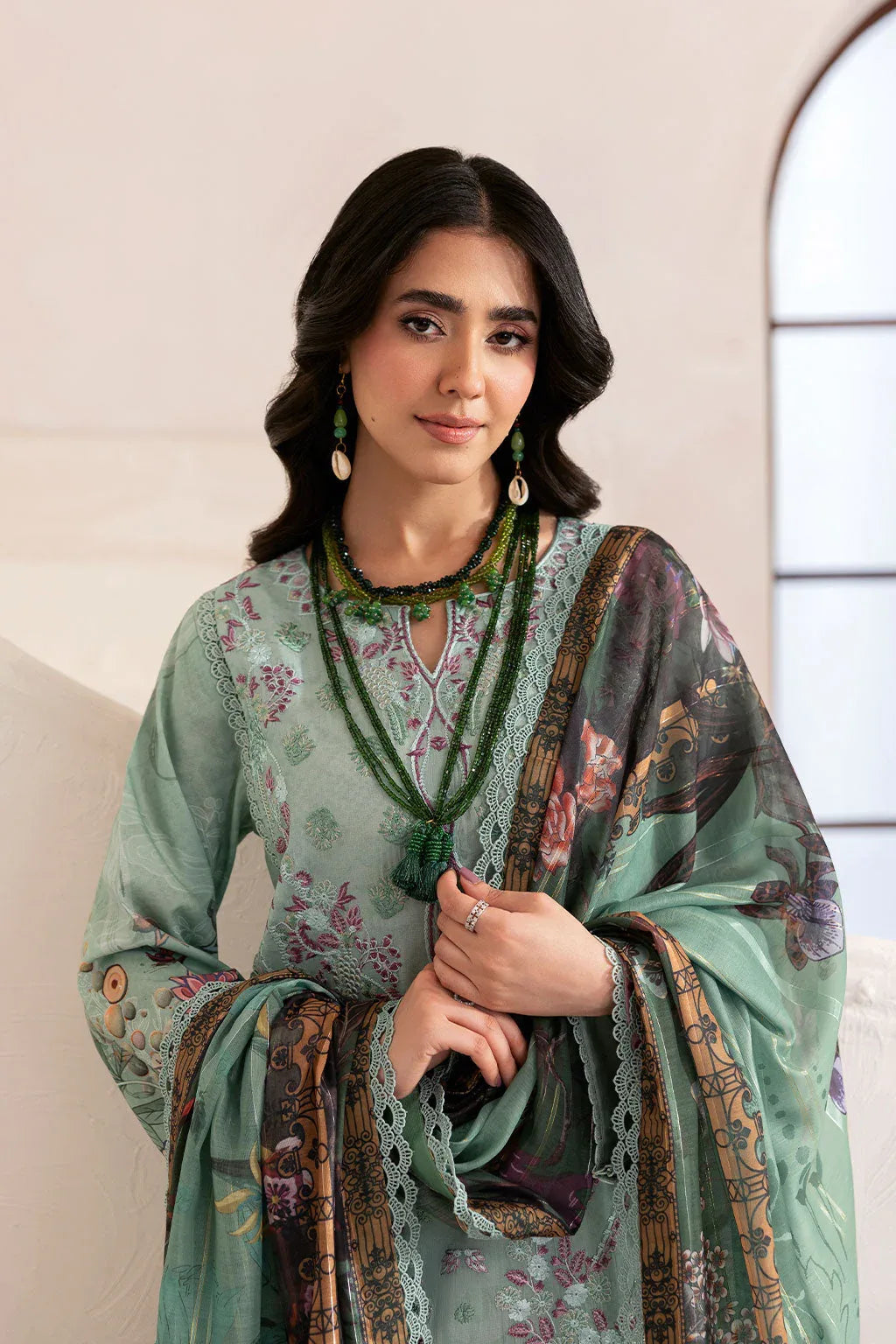 Ramsha | Mashaal Luxury Lawn | L-1405 - Aqsa Fabrics