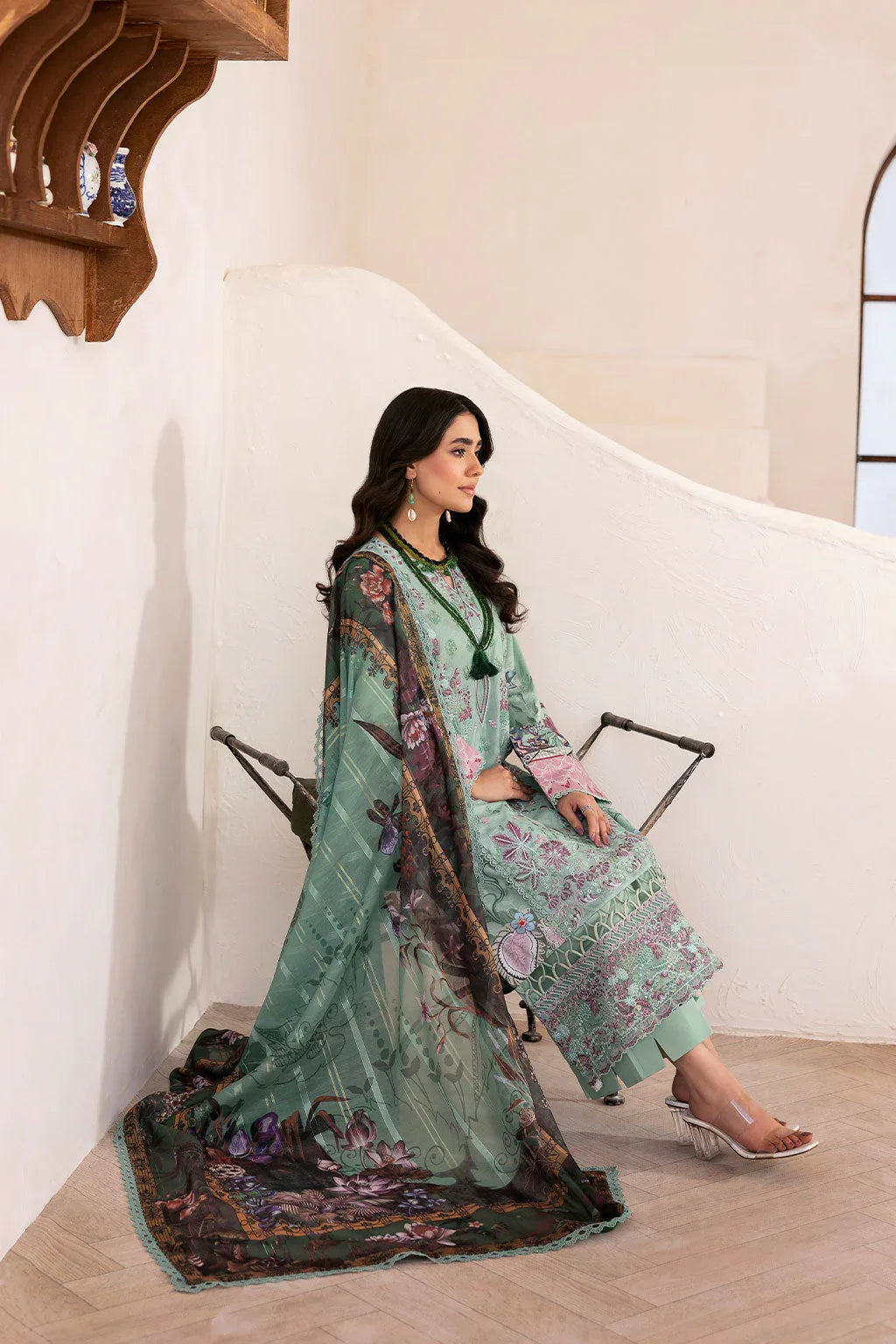 Ramsha | Mashaal Luxury Lawn | L-1405 - Aqsa Fabrics