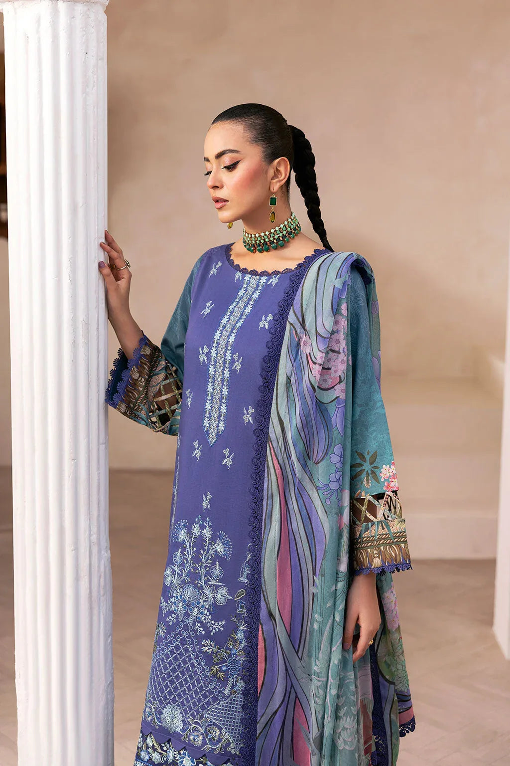 Ramsha | Mashaal Luxury Lawn |  L-1412 - Aqsa Fabrics