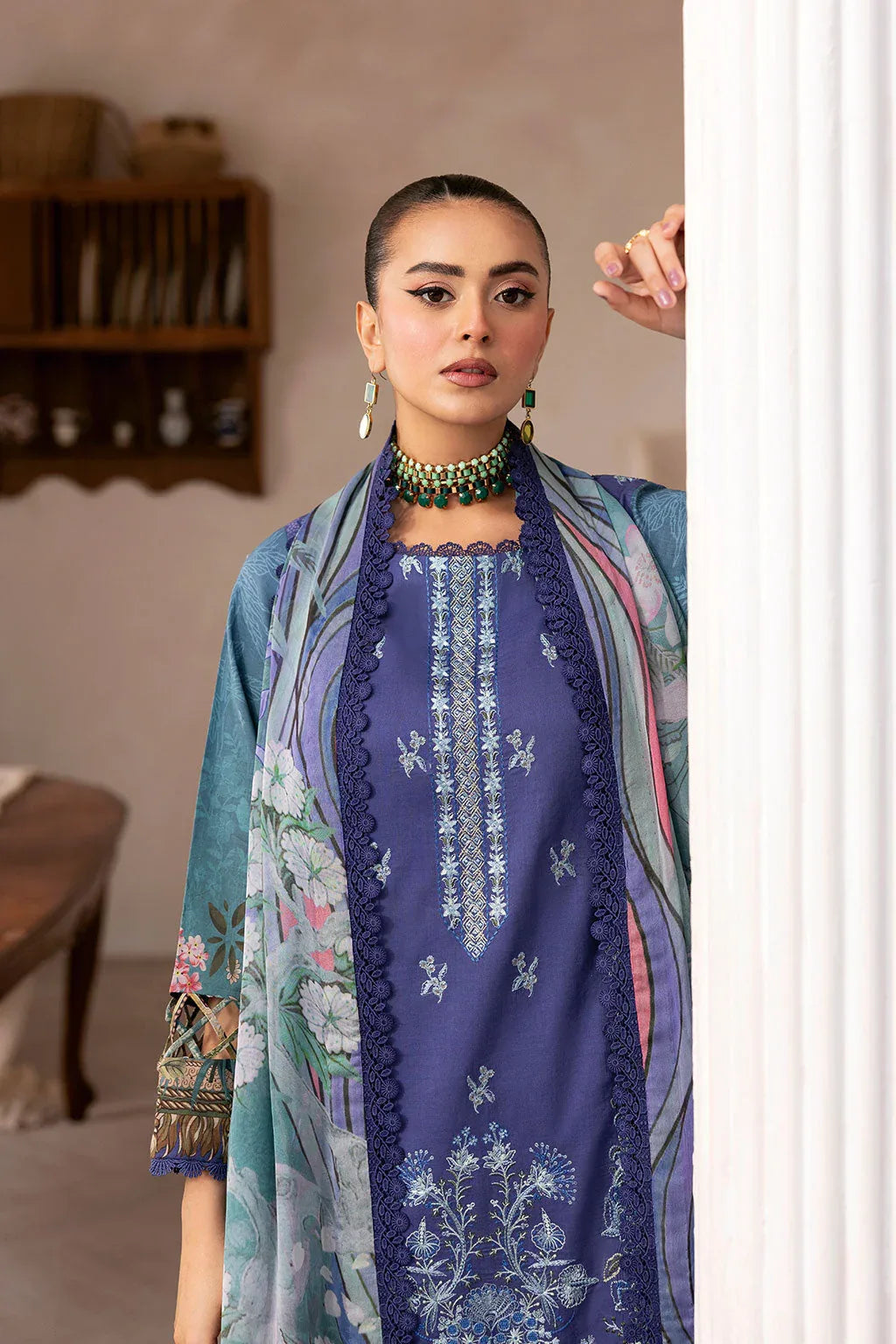 Ramsha | Mashaal Luxury Lawn |  L-1412 - Aqsa Fabrics