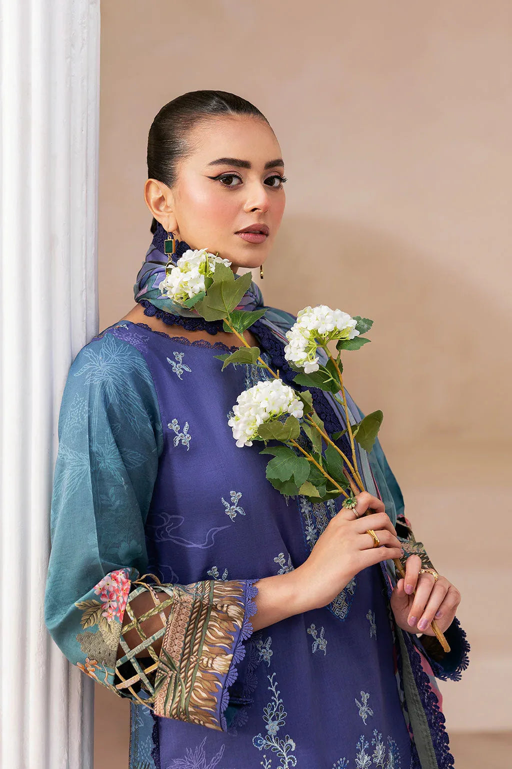 Ramsha | Mashaal Luxury Lawn |  L-1412 - Aqsa Fabrics