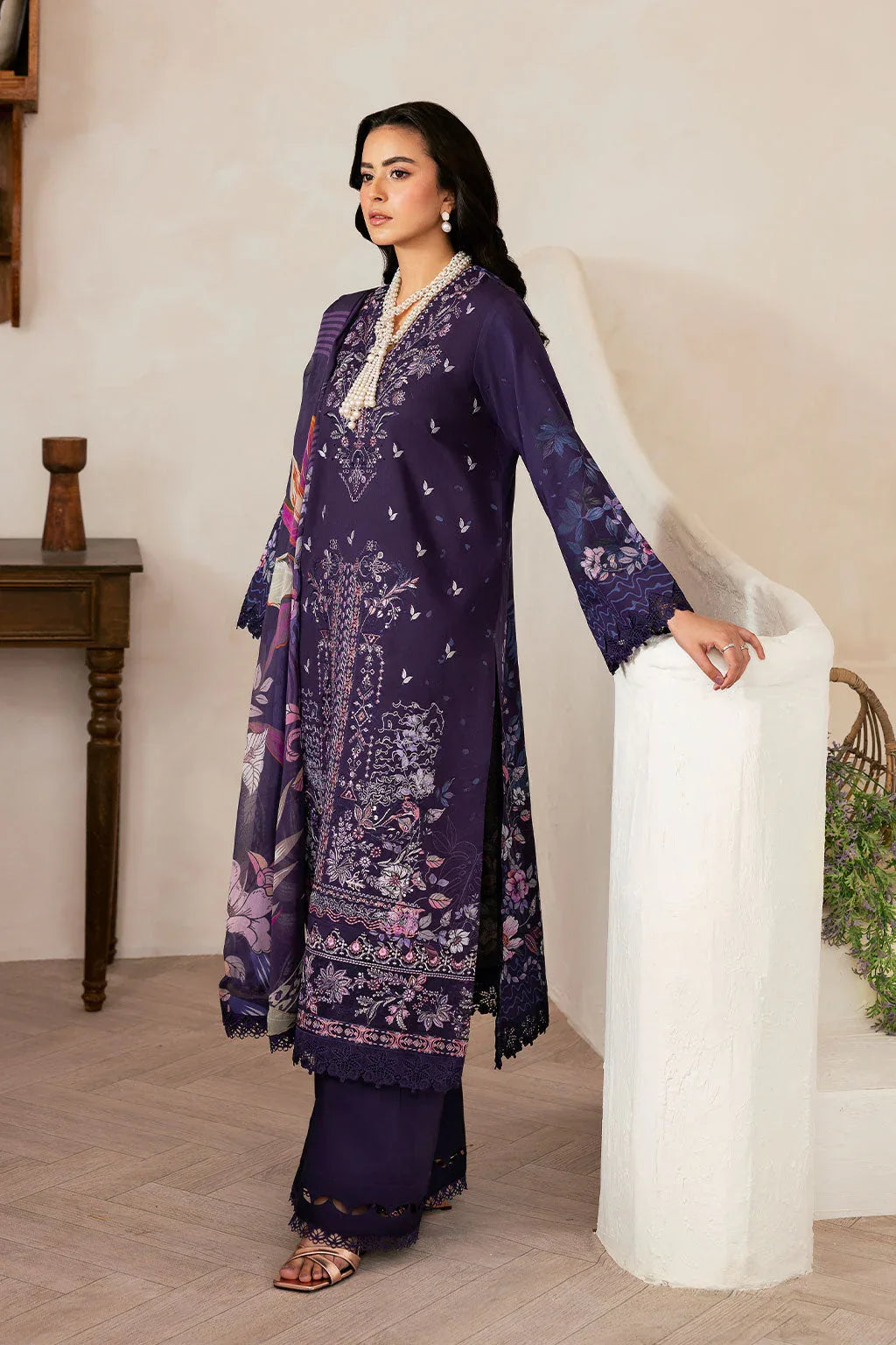 Ramsha | Mashaal Luxury Lawn | L-1401 - Aqsa Fabrics