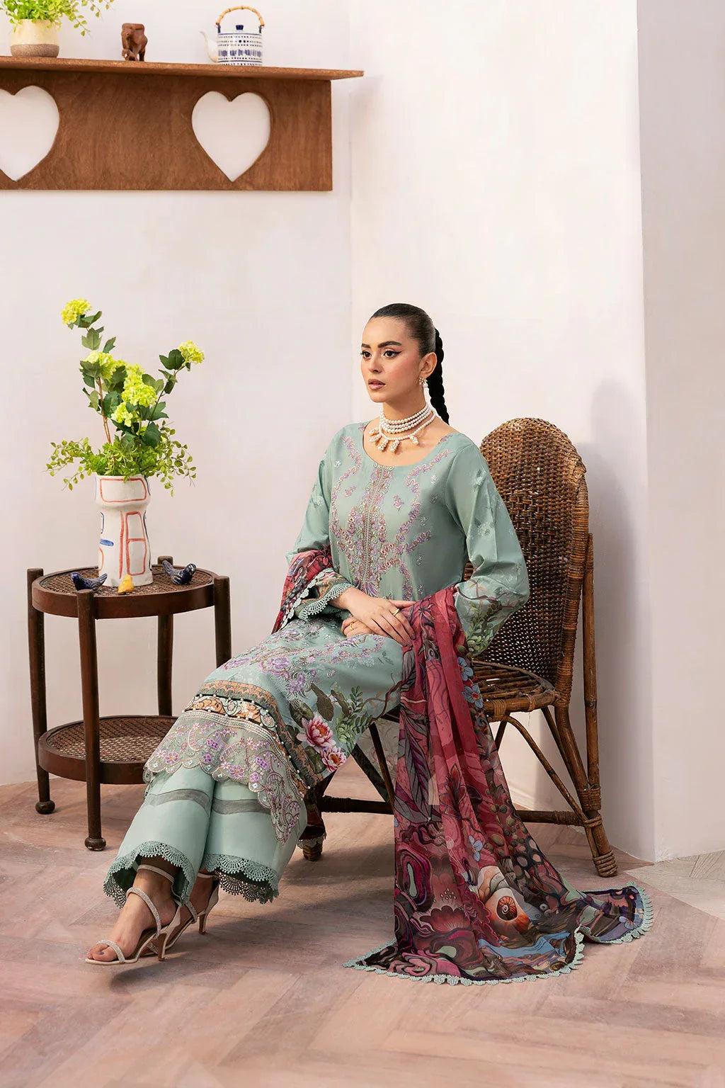 Ramsha | Mashaal Luxury Lawn |  L-1410 - Aqsa Fabrics