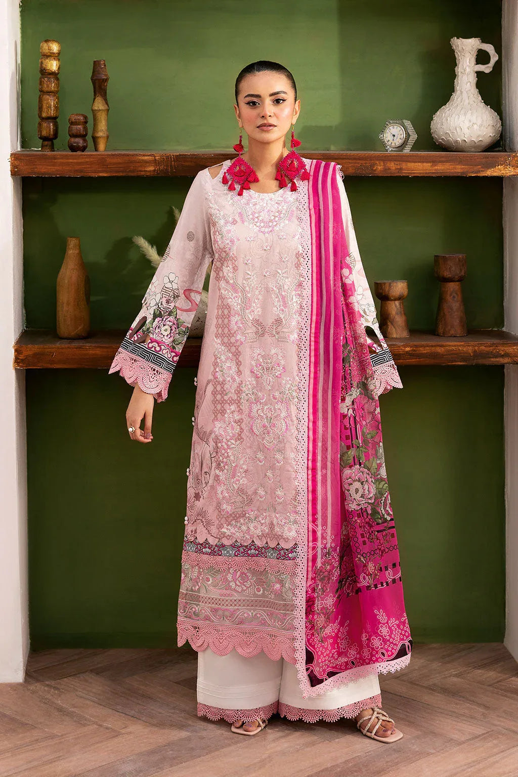 Ramsha | Mashaal Luxury Lawn |  L-1407 - Aqsa Fabrics