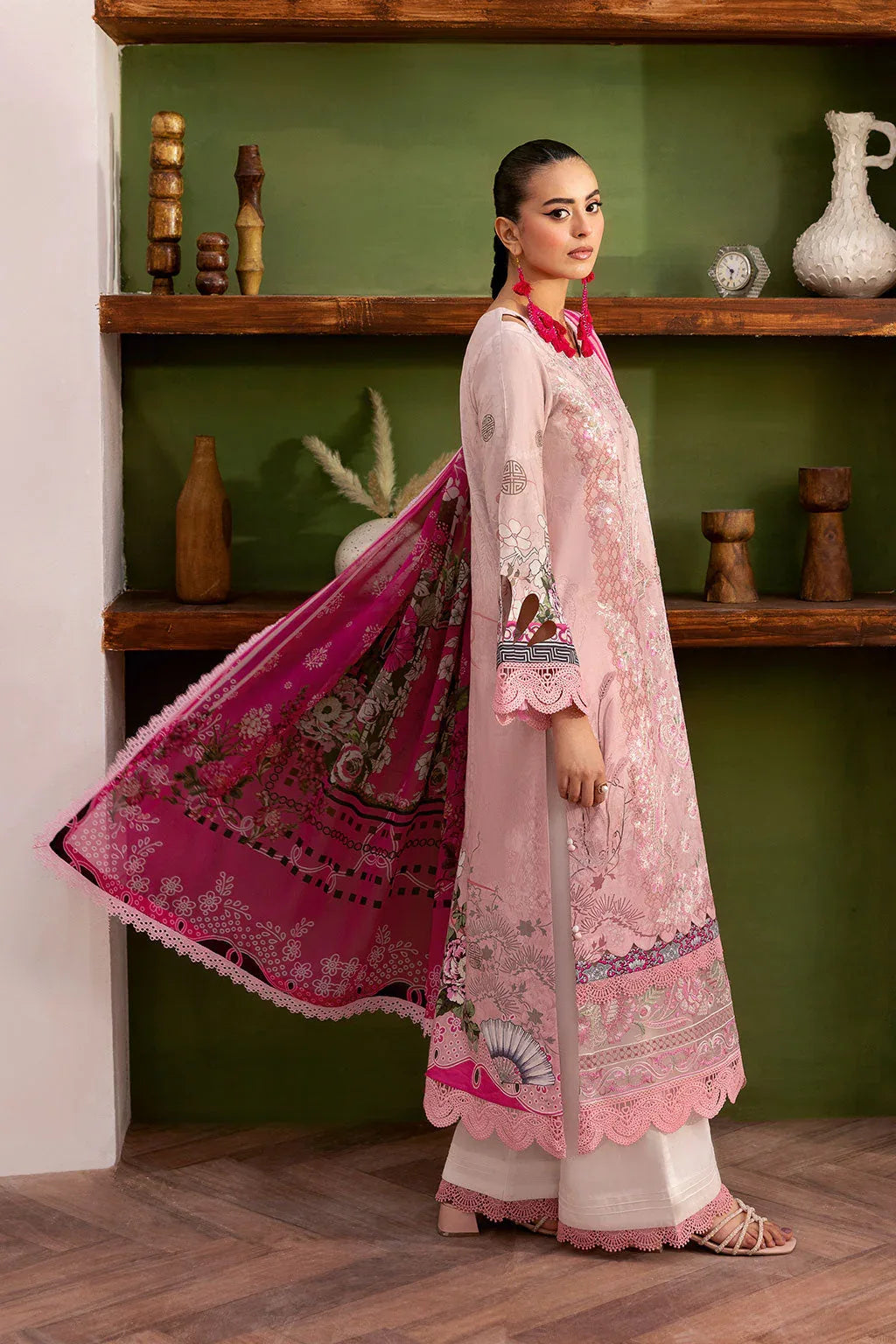 Ramsha | Mashaal Luxury Lawn |  L-1407 - Aqsa Fabrics