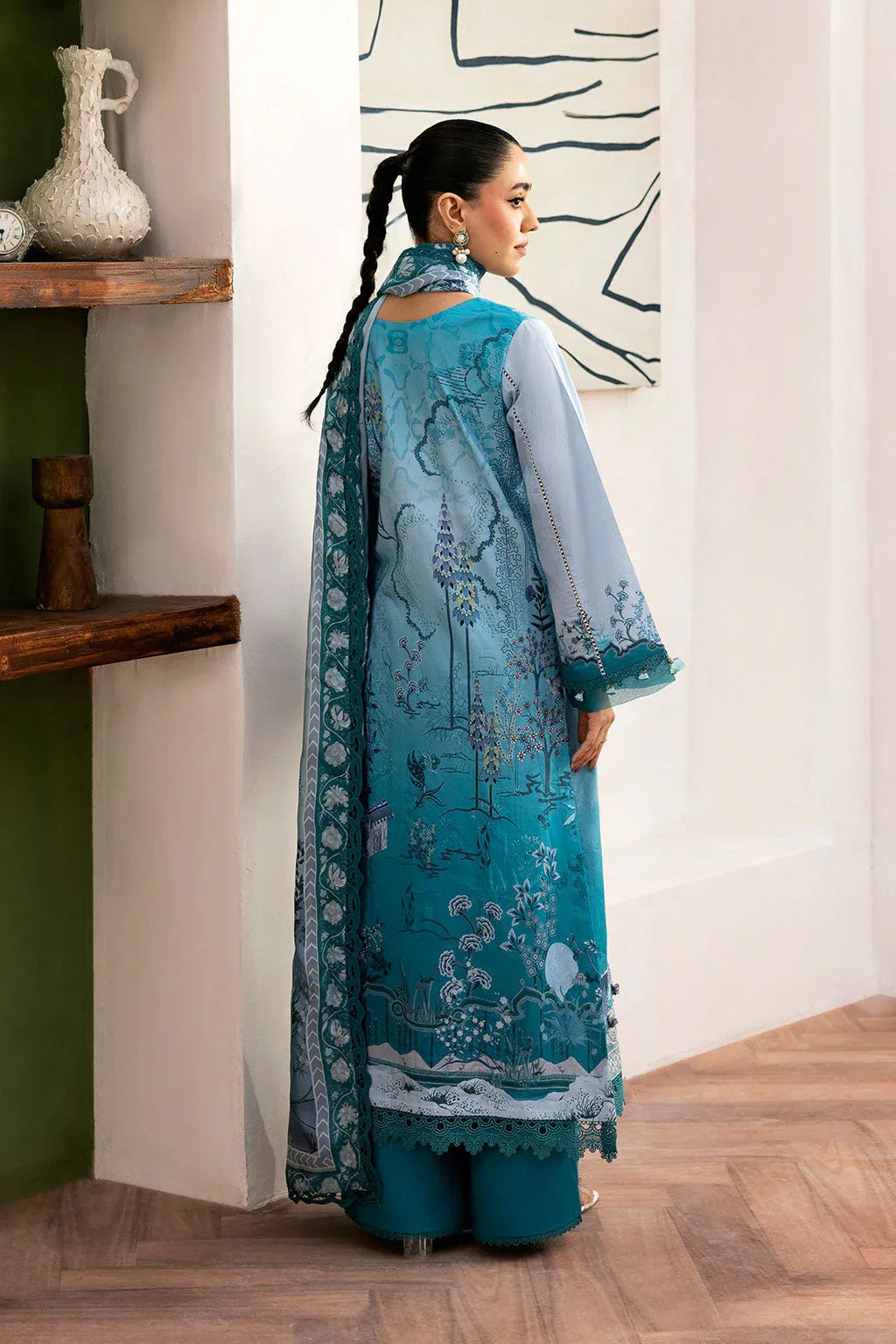 Ramsha | Mashaal Luxury Lawn |  L-1406 - Aqsa Fabrics