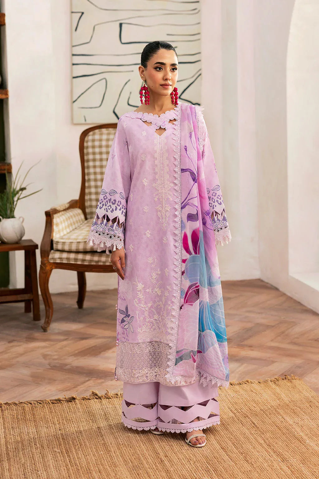 Ramsha | Mashaal Luxury Lawn |  L-1404 - Aqsa Fabrics