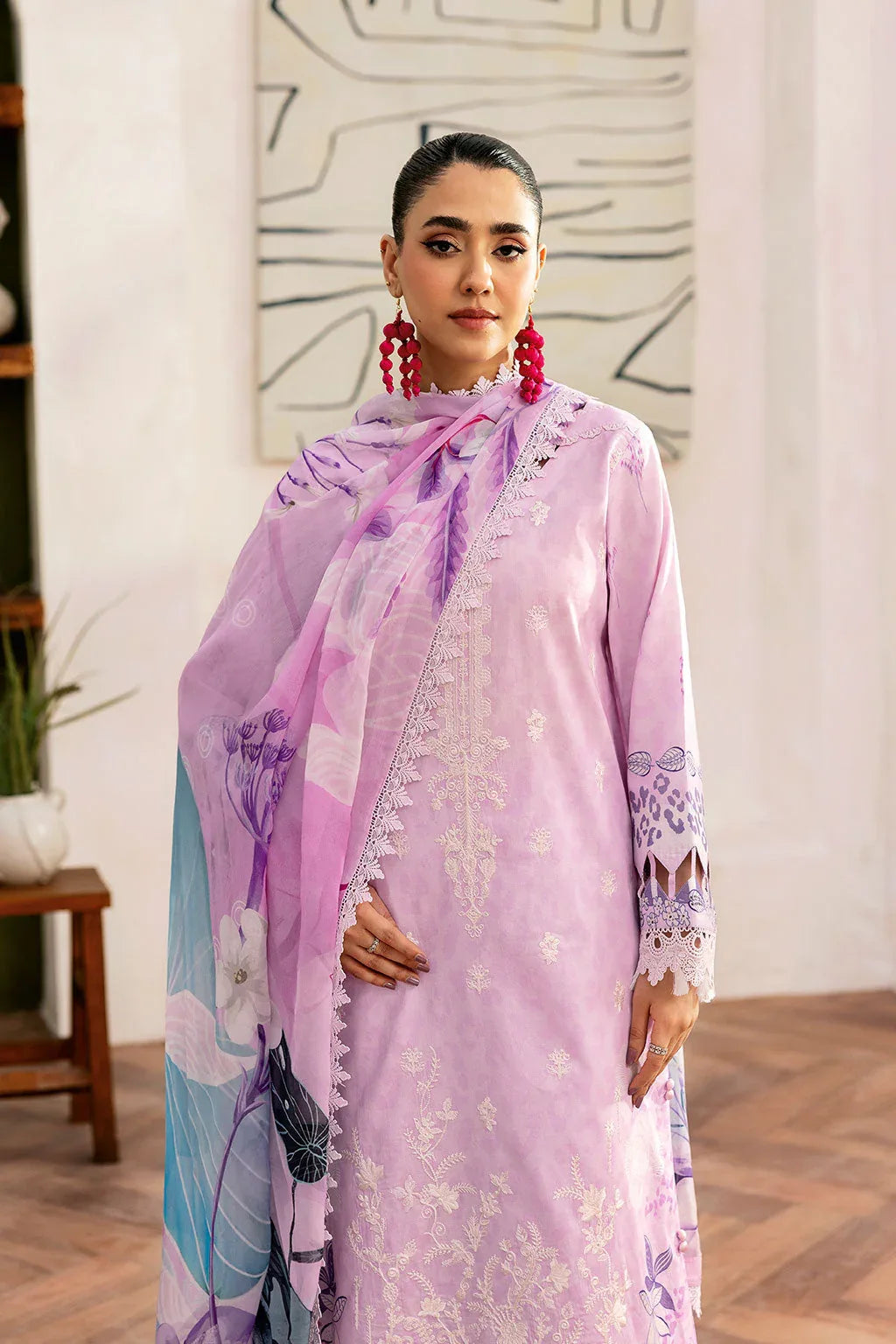 Ramsha | Mashaal Luxury Lawn |  L-1404 - Aqsa Fabrics