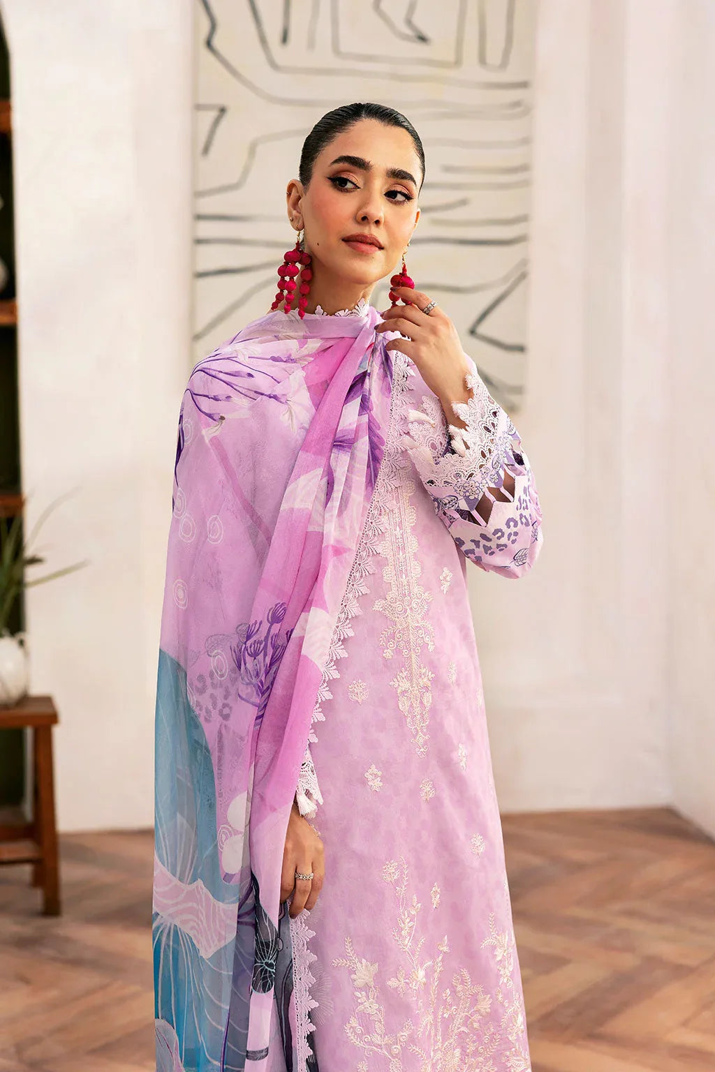 Ramsha | Mashaal Luxury Lawn |  L-1404 - Aqsa Fabrics