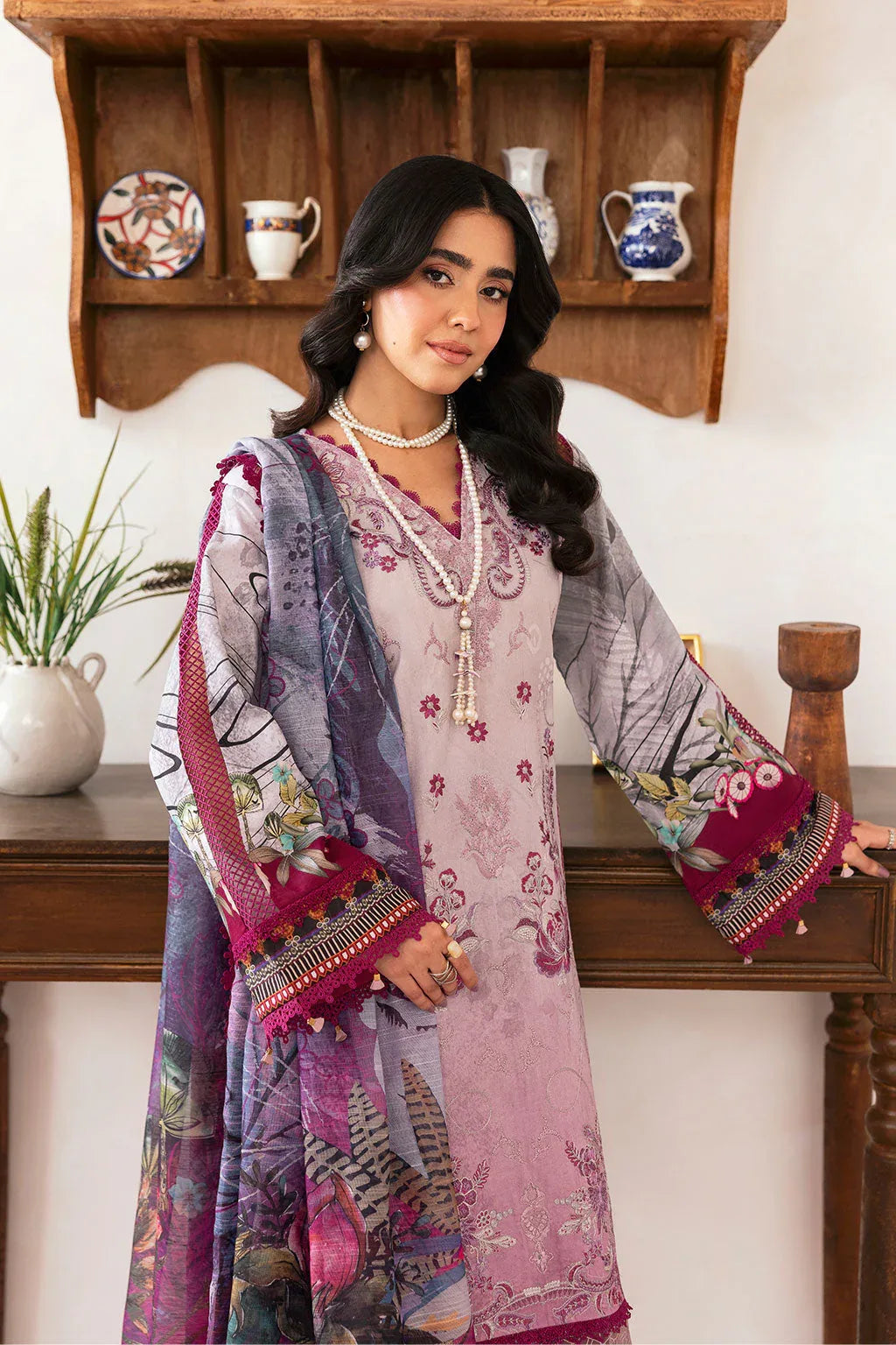 Ramsha | Mashaal Luxury Lawn | L-1409 - Aqsa Fabrics