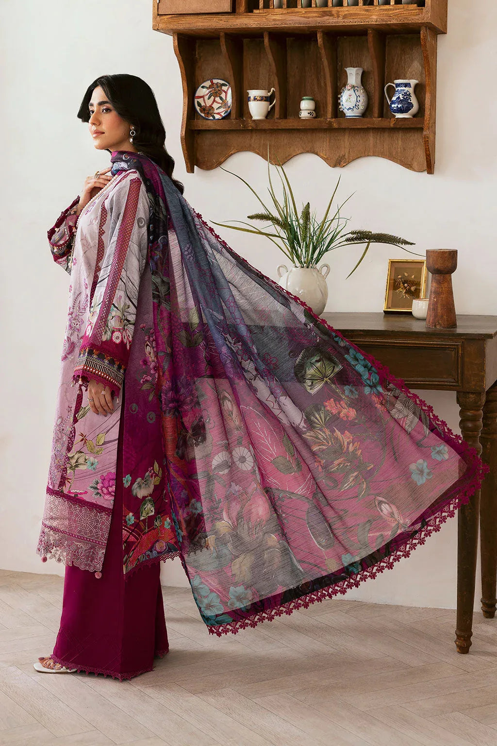 Ramsha | Mashaal Luxury Lawn | L-1409 - Aqsa Fabrics