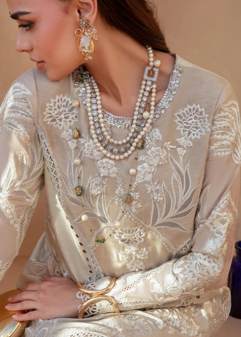 Saira Shakira | Rosea Casual Pret 25 | Latte Glow - Aqsa Fabrics
