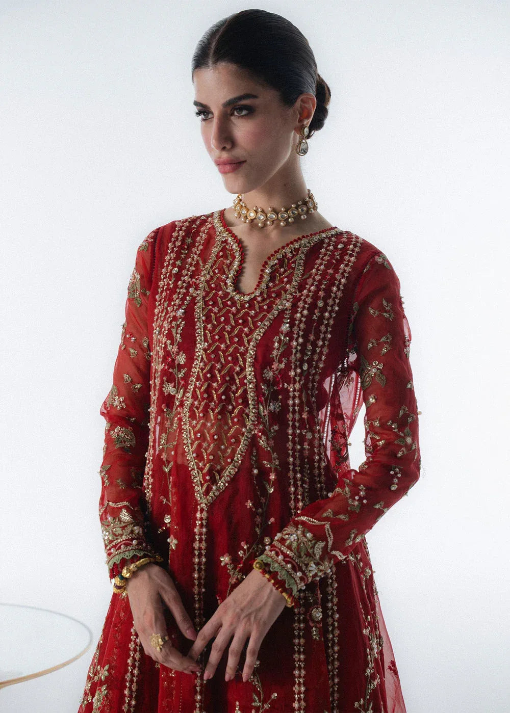 Sadaf Fawad Khan | Festive 25 | Scarlet - Aqsa Fabrics