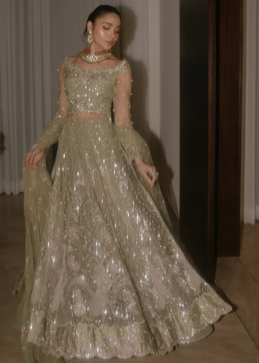 Sadaf Fawad Khan | Festive 25 | Seafoam - Aqsa Fabrics