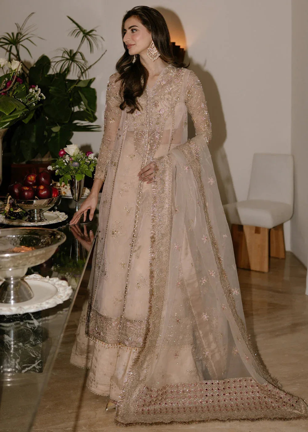 Sadaf Fawad Khan | Festive 25 | Ivory Celeste - Aqsa Fabrics