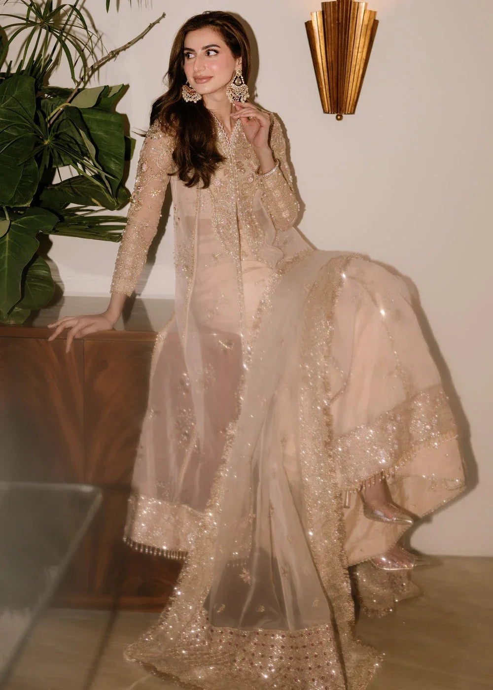 Sadaf Fawad Khan | Festive 25 | Ivory Celeste - Aqsa Fabrics