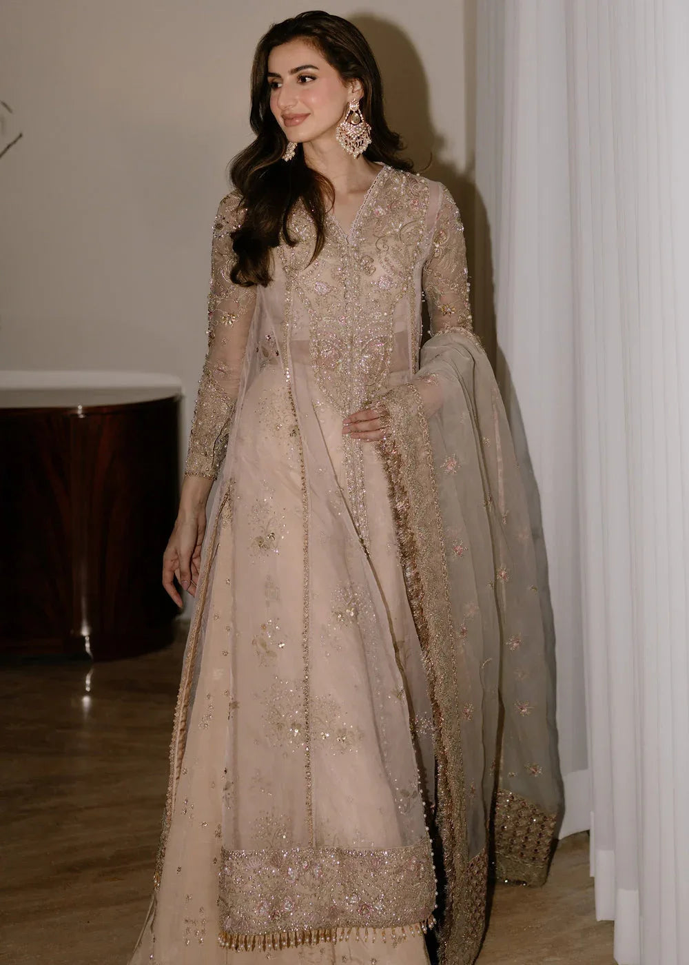 Sadaf Fawad Khan | Festive 25 | Ivory Celeste - Aqsa Fabrics