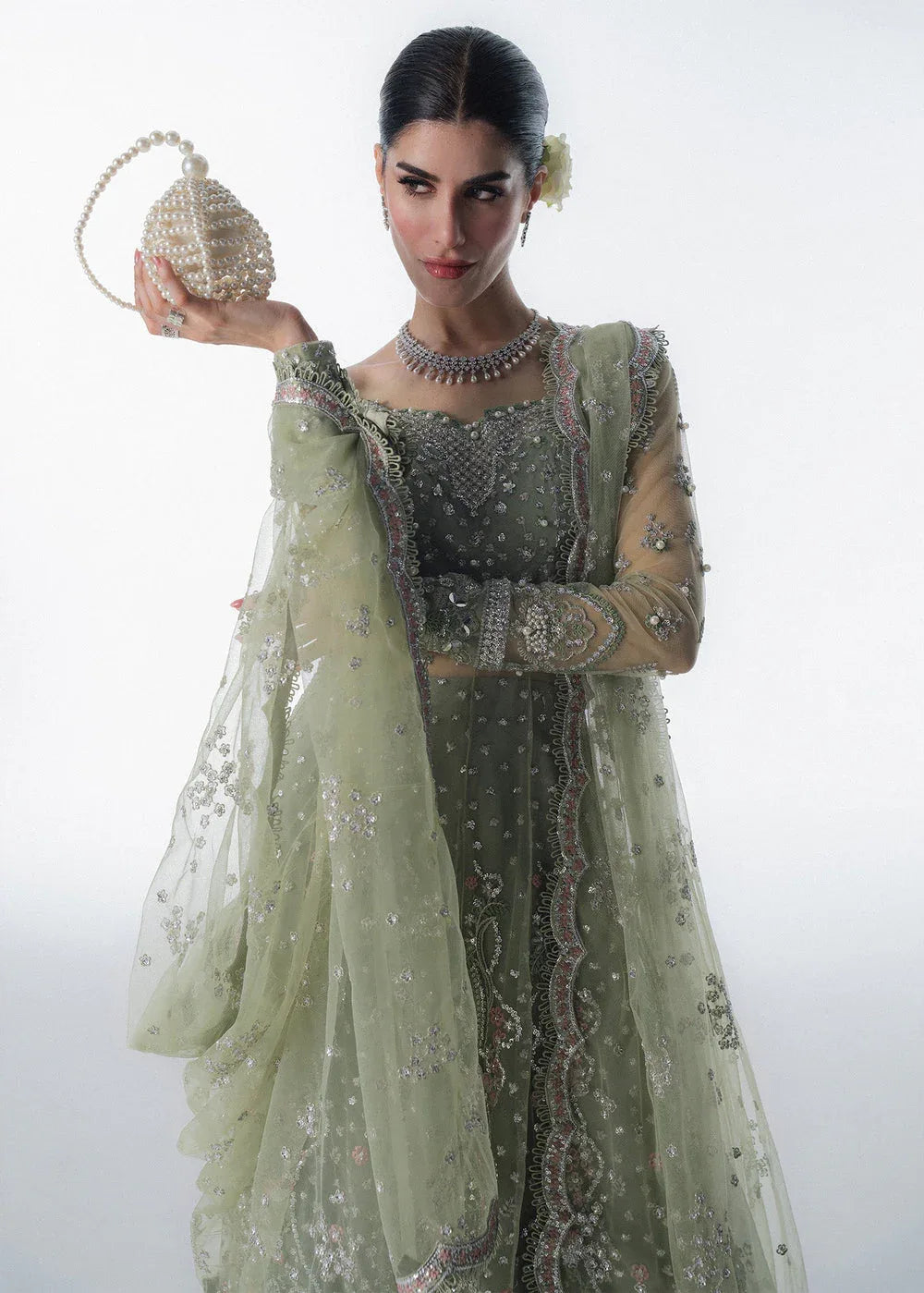 Sadaf Fawad Khan | Festive 25 | Seafoam - Aqsa Fabrics