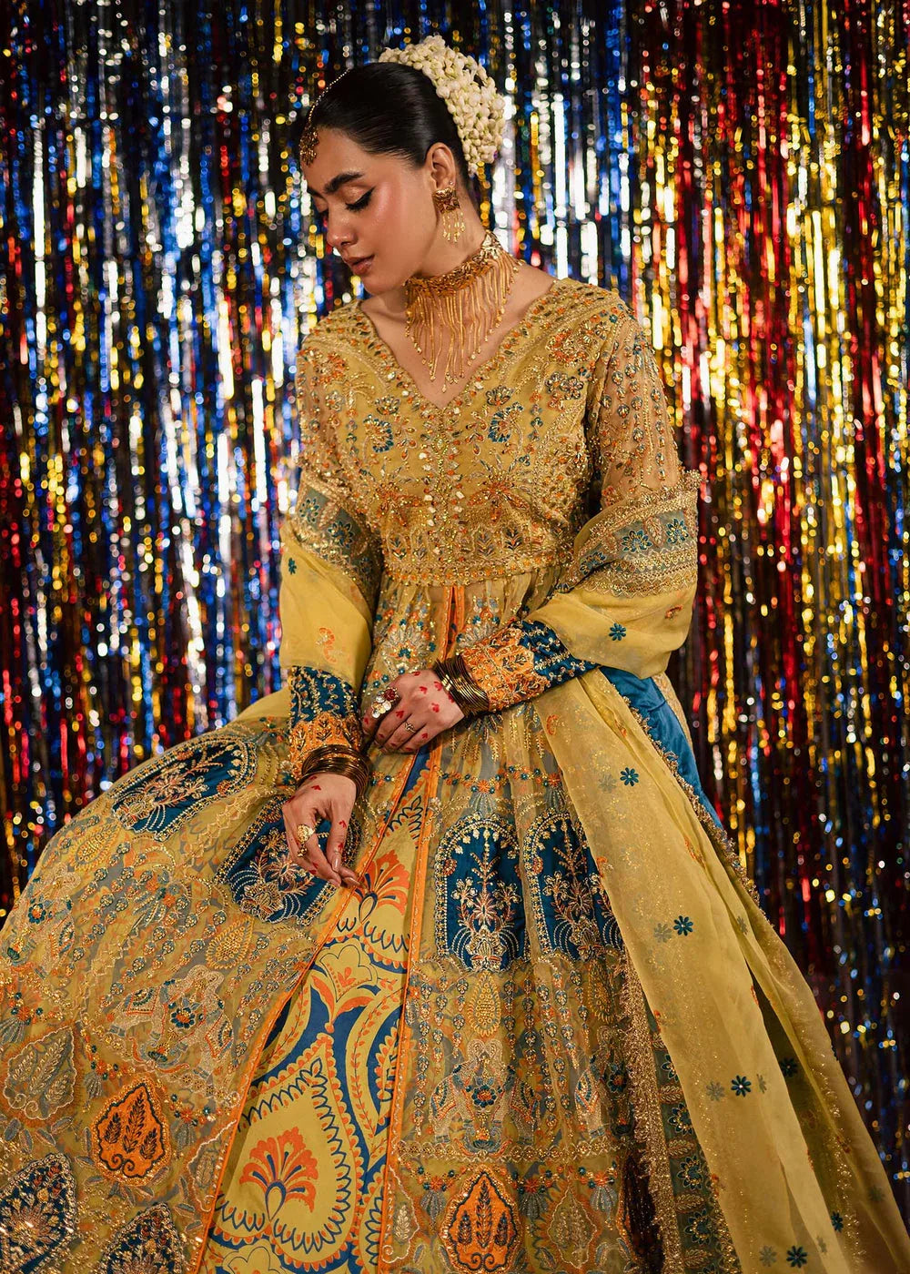 Maria Osama Khan | Jhil Mil Wedding Festive | Sunehri - Maria Osama - Aqsa Fabrics