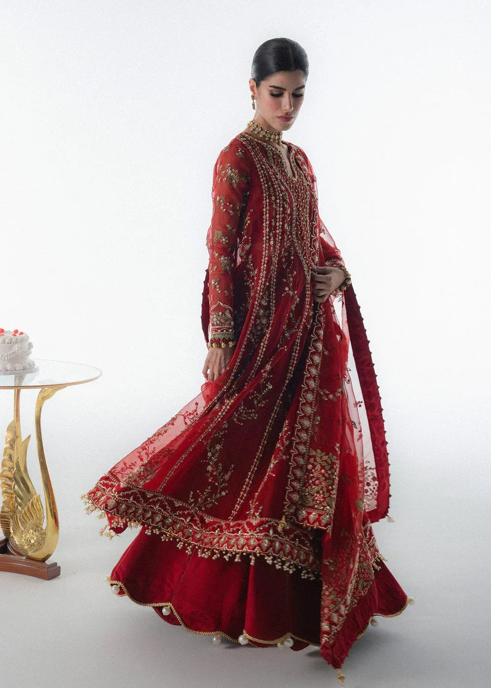 Sadaf Fawad Khan | Festive 25 | Scarlet - Aqsa Fabrics