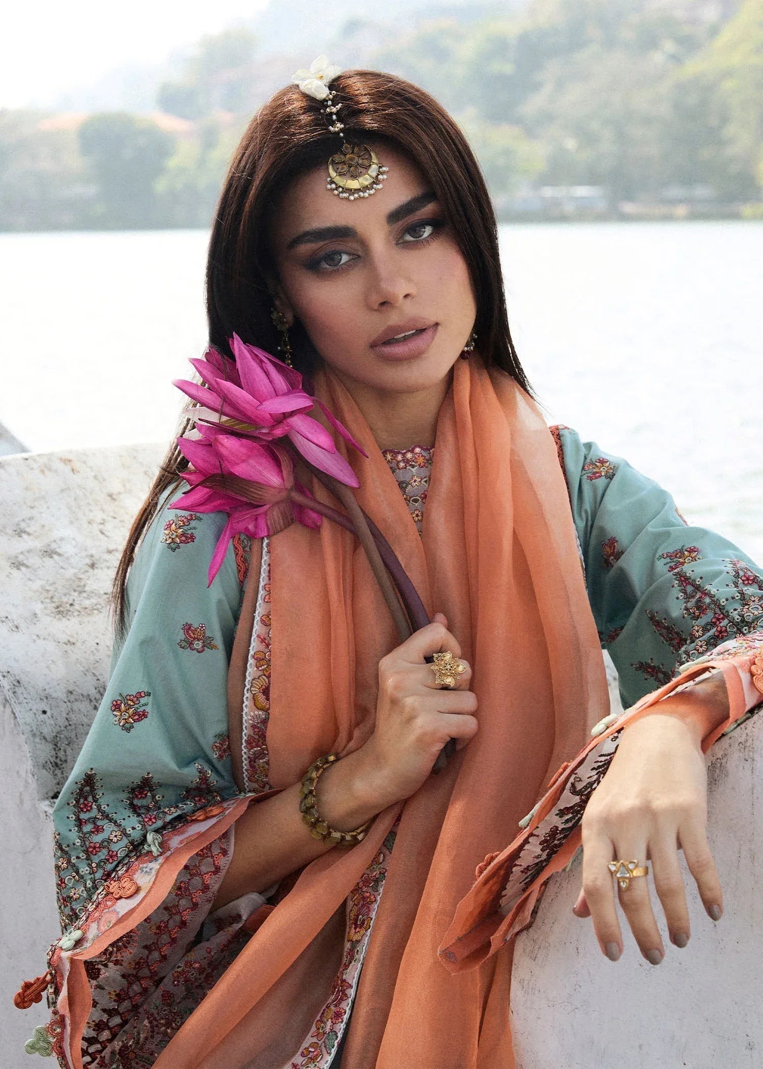 Hussain Rehar | Luxury Lawn 25 | Malibu - Aqsa Fabrics