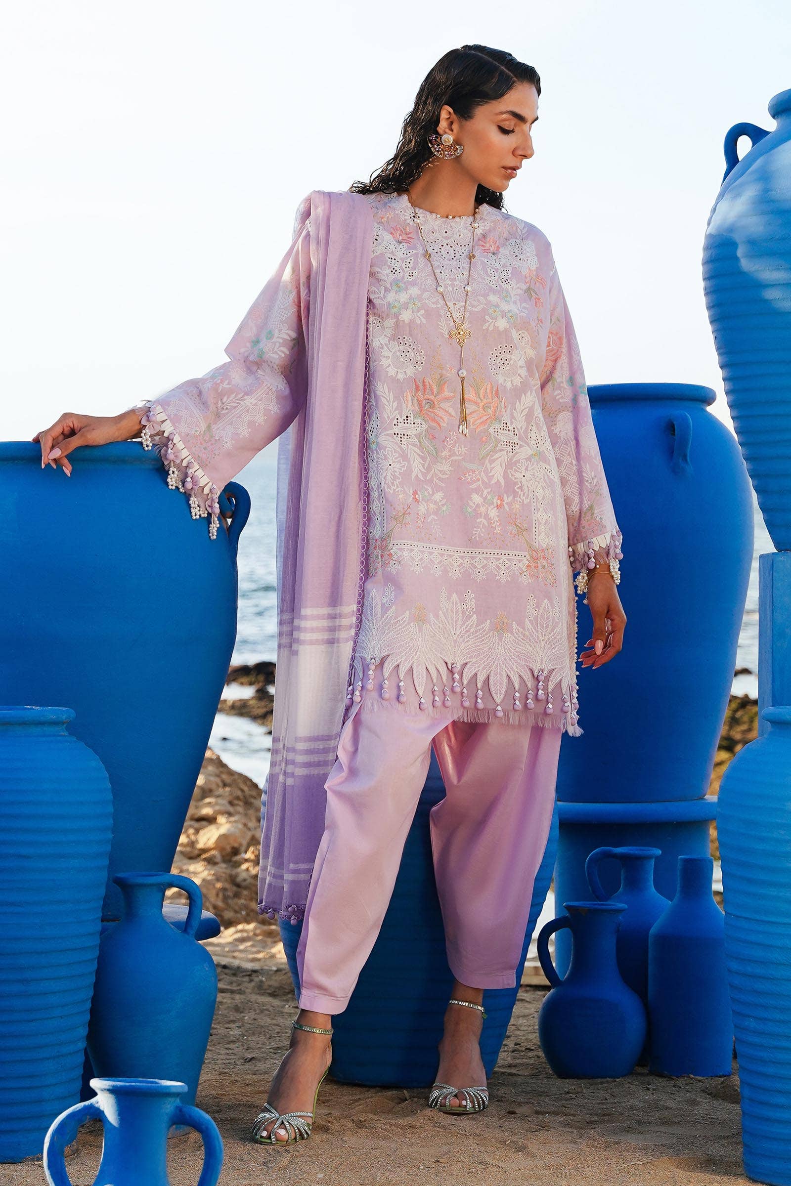 Sana Safinaz | Muzlin Spring 24 | M241-009B-DF - Aqsa Fabrics
