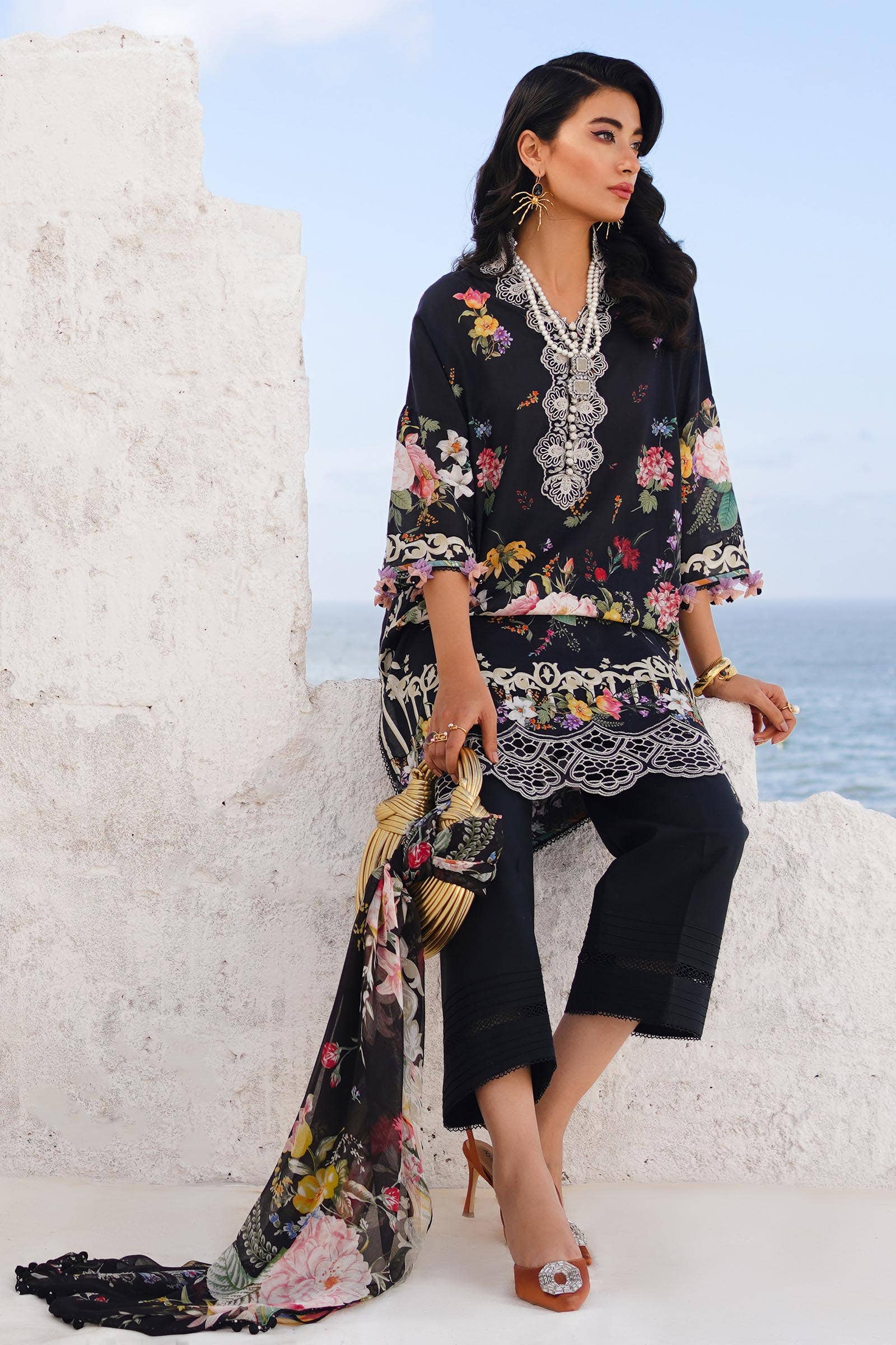Sana Safinaz | Muzlin Spring 24 | M241-012B-CI - Aqsa Fabrics