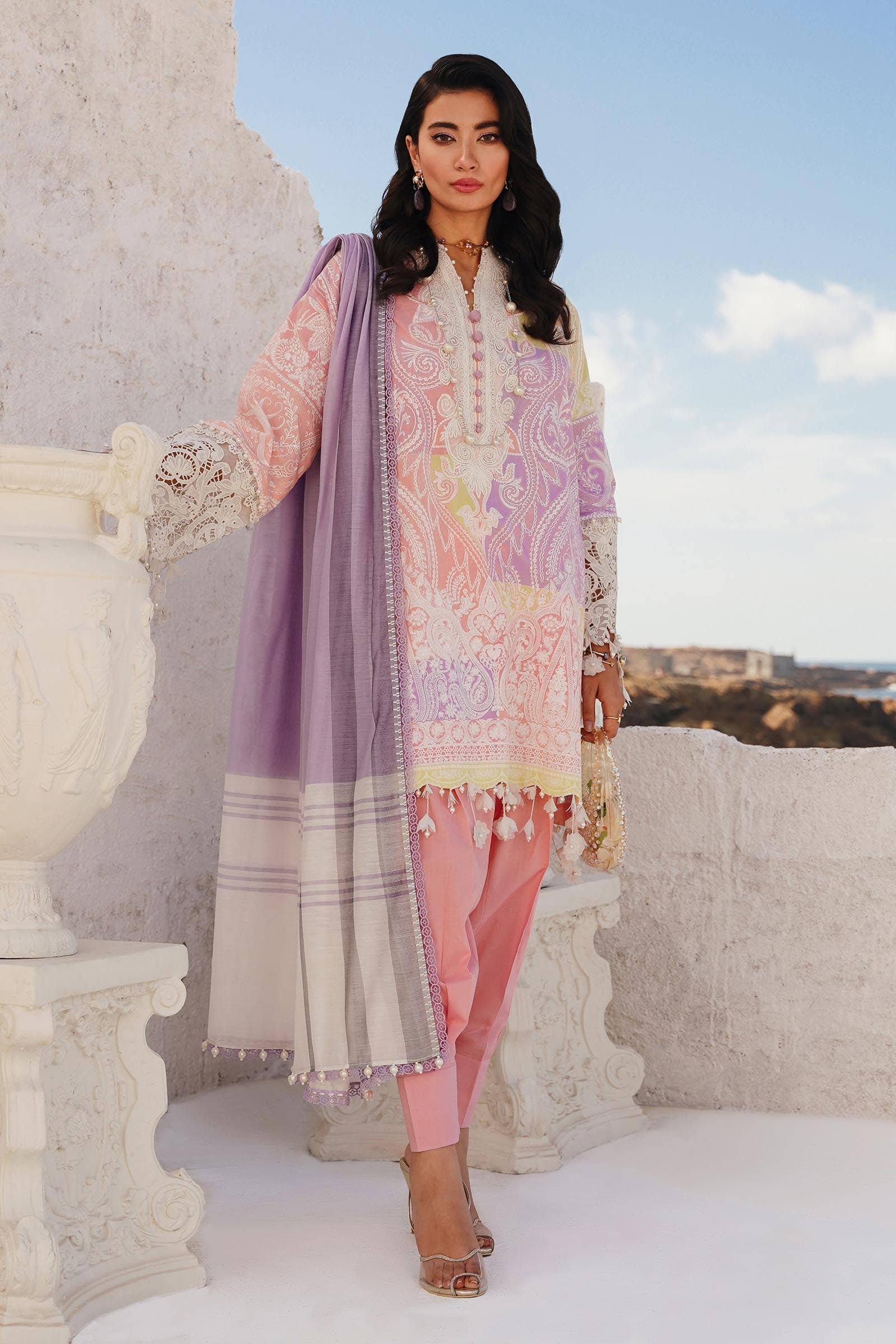 Sana Safinaz | Muzlin Spring 24 | M241-015A-DG - Aqsa Fabrics