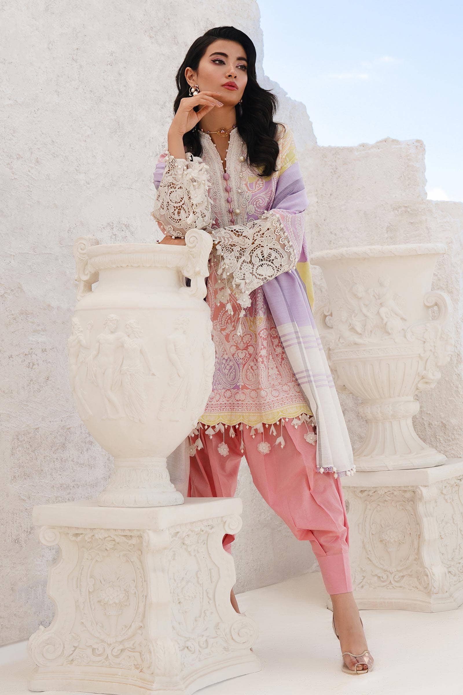 Sana Safinaz | Muzlin Spring 24 | M241-015A-DG - Aqsa Fabrics