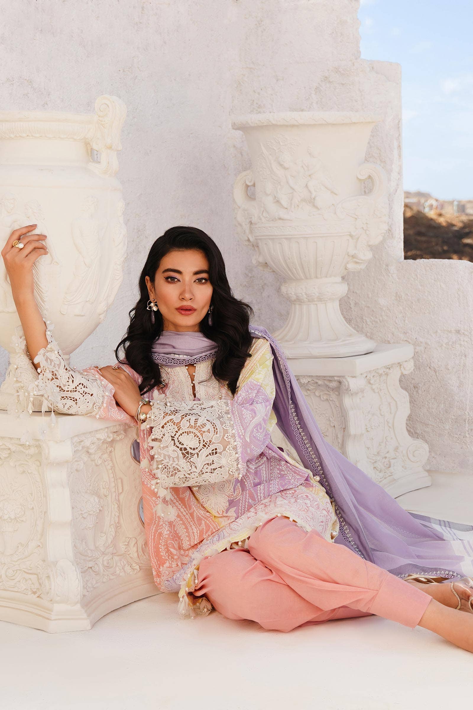Sana Safinaz | Muzlin Spring 24 | M241-015A-DG - Aqsa Fabrics
