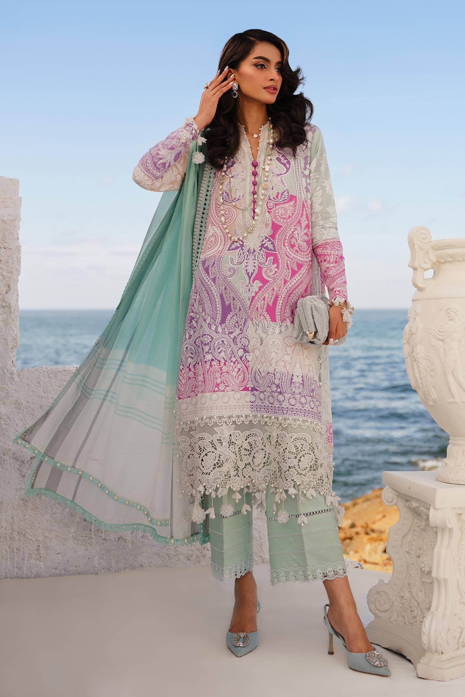 Sana Safinaz | Muzlin Spring 24 | M241-015B-DG - Aqsa Fabrics