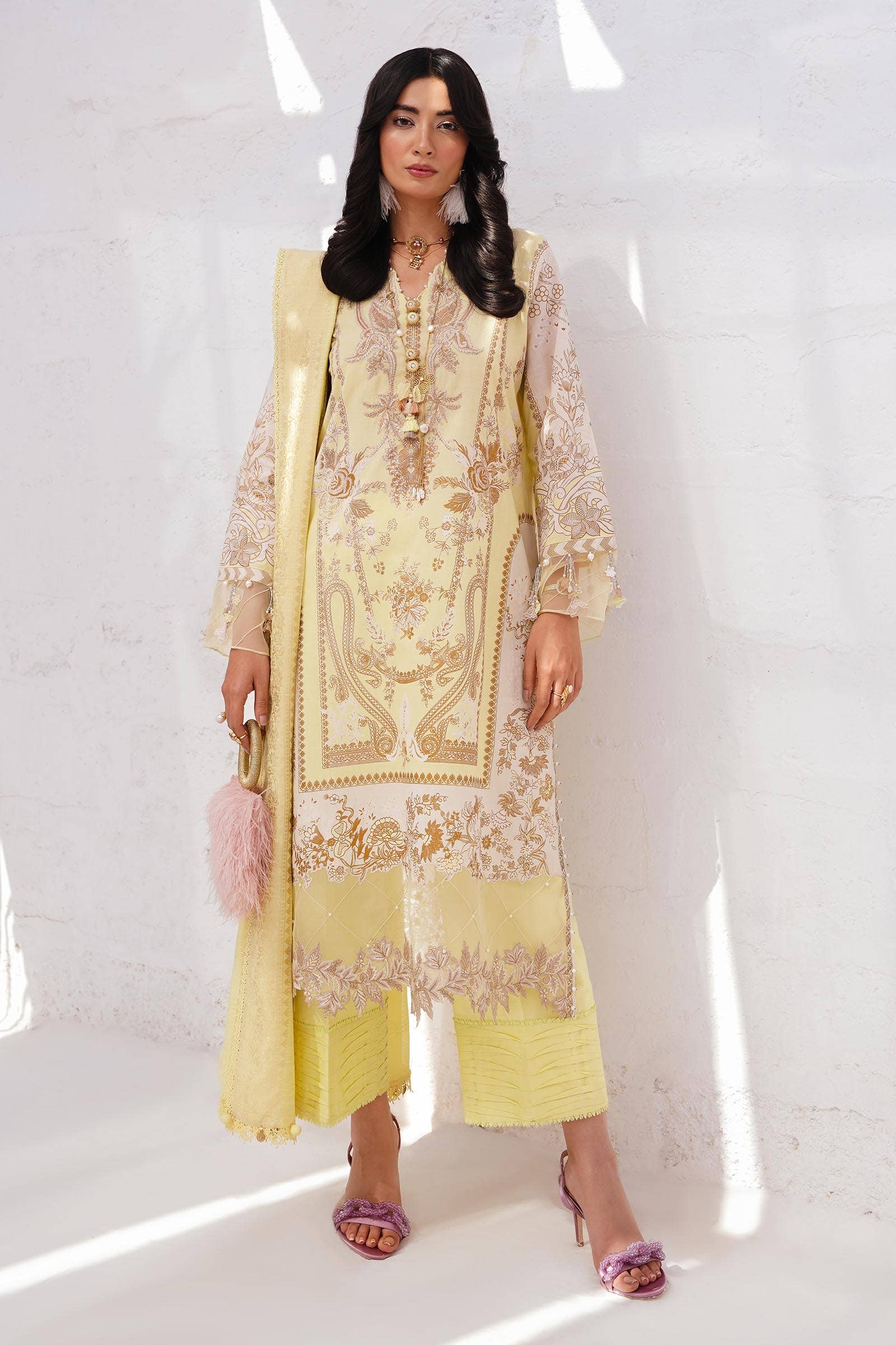 Sana Safinaz | Muzlin Spring 24 | M241-018A-CM - Aqsa Fabrics