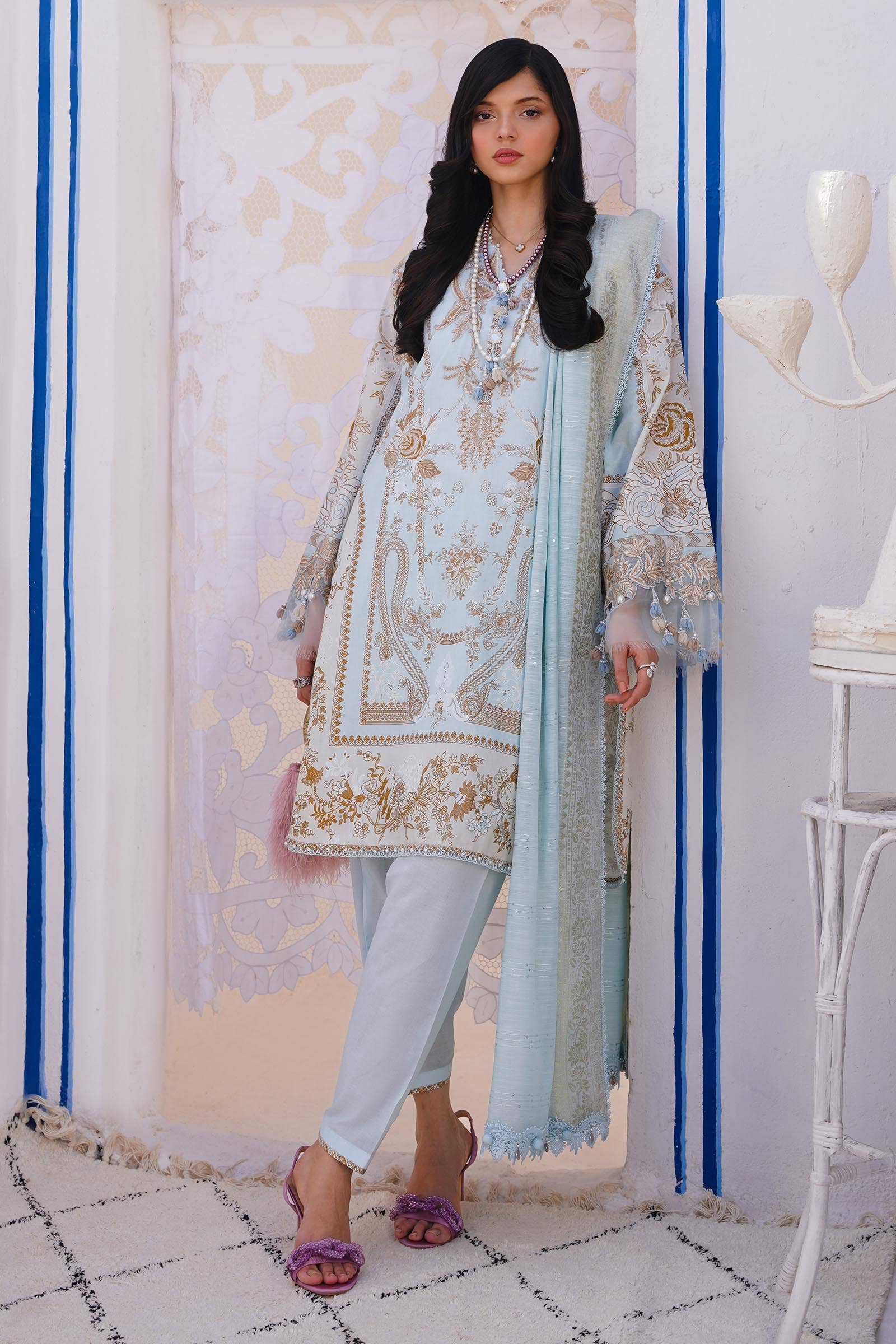 Sana Safinaz | Muzlin Spring 24 | M241-018B-CM - Aqsa Fabrics