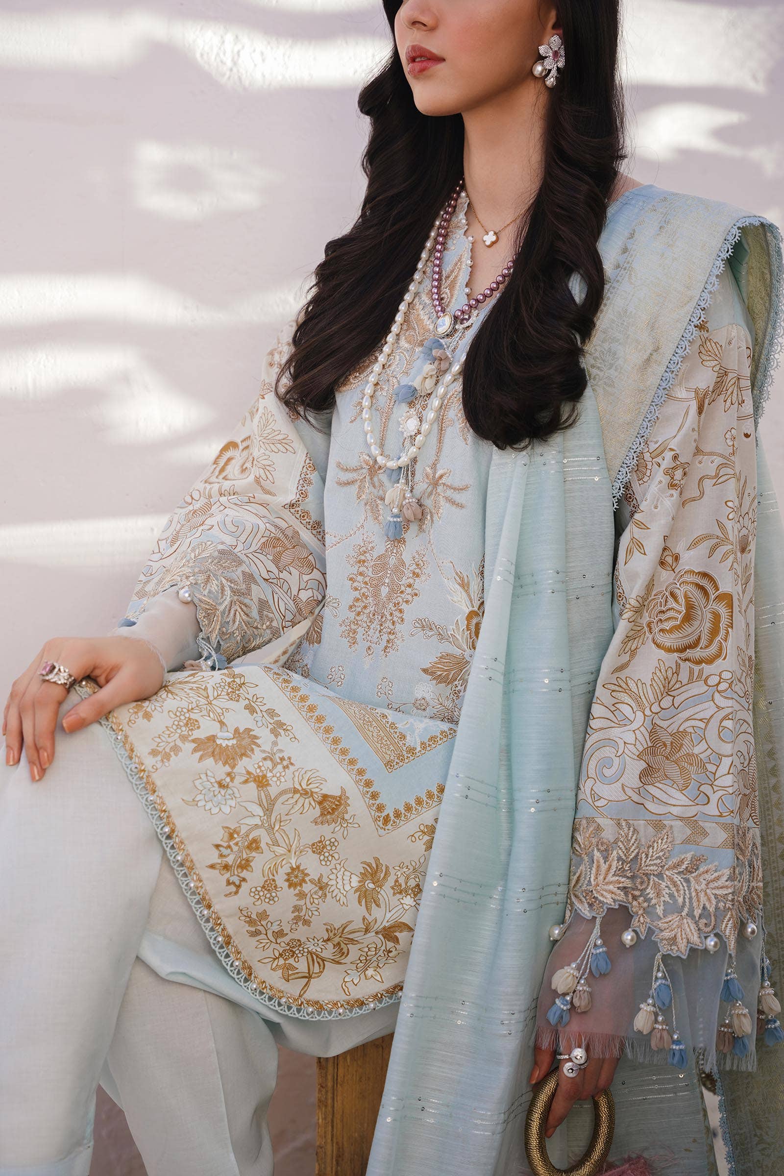 Sana Safinaz | Muzlin Spring 24 | M241-018B-CM - Aqsa Fabrics