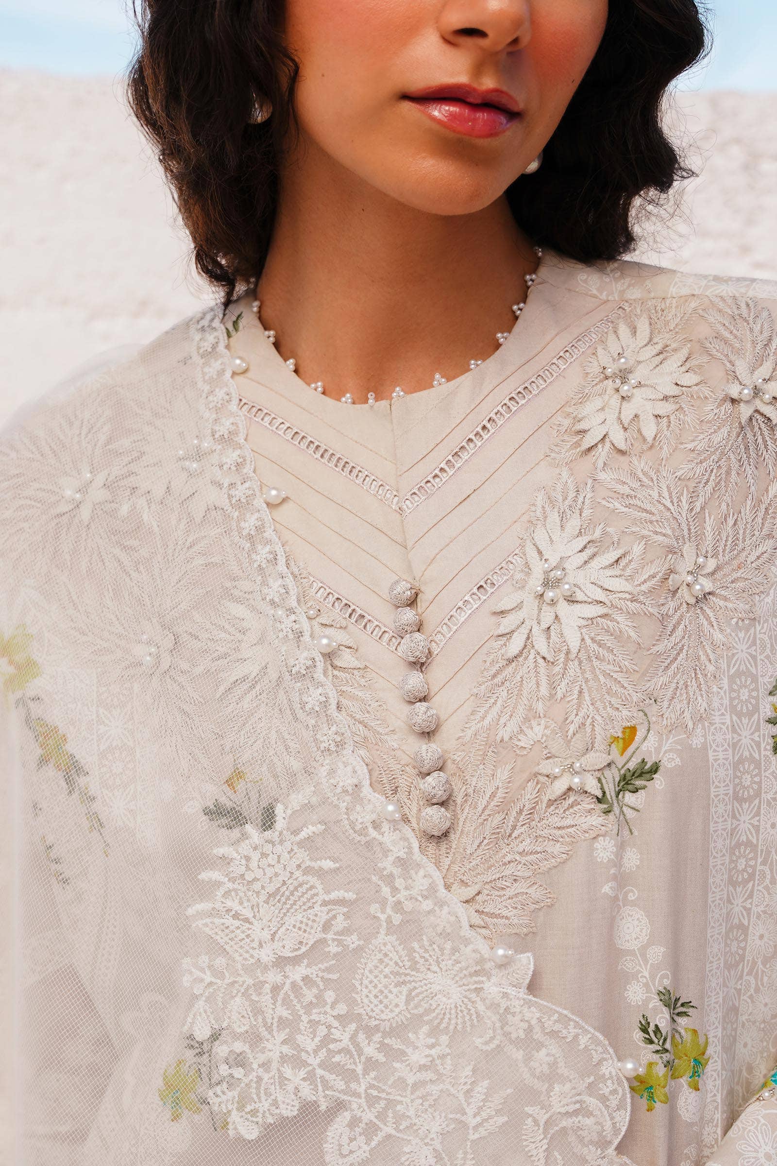 Sana Safinaz | Muzlin Spring 24 | M241-020A-CW - Aqsa Fabrics