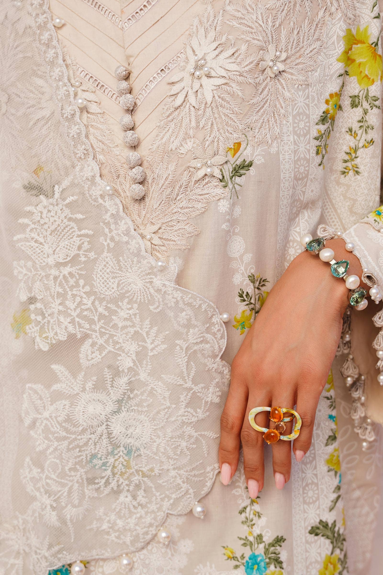 Sana Safinaz | Muzlin Spring 24 | M241-020A-CW - Aqsa Fabrics