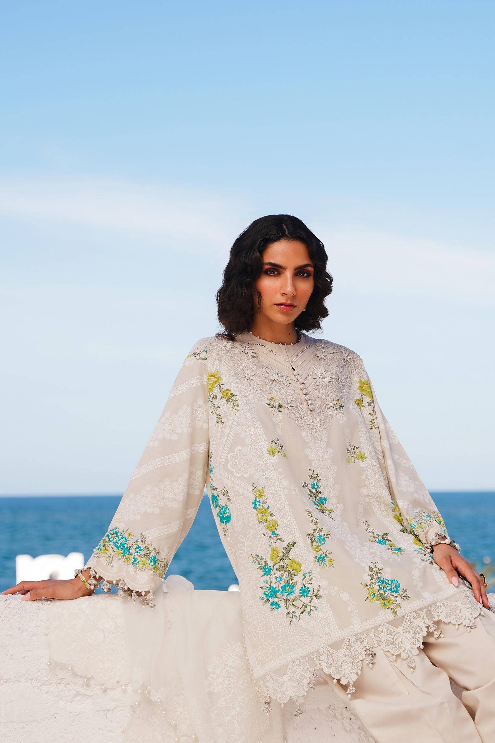 Sana Safinaz | Muzlin Spring 24 | M241-020A-CW - Aqsa Fabrics
