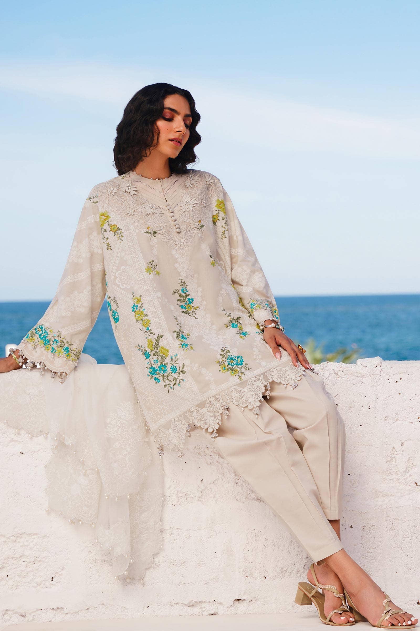 Sana Safinaz | Muzlin Spring 24 | M241-020A-CW - Aqsa Fabrics