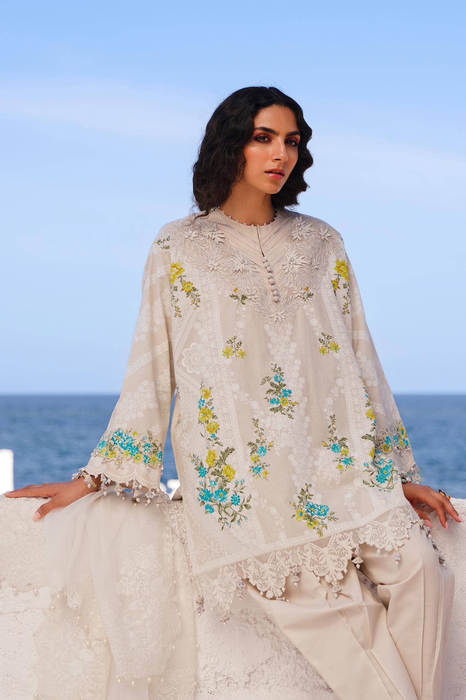 Sana Safinaz | Muzlin Spring 24 | M241-020A-CW - Aqsa Fabrics