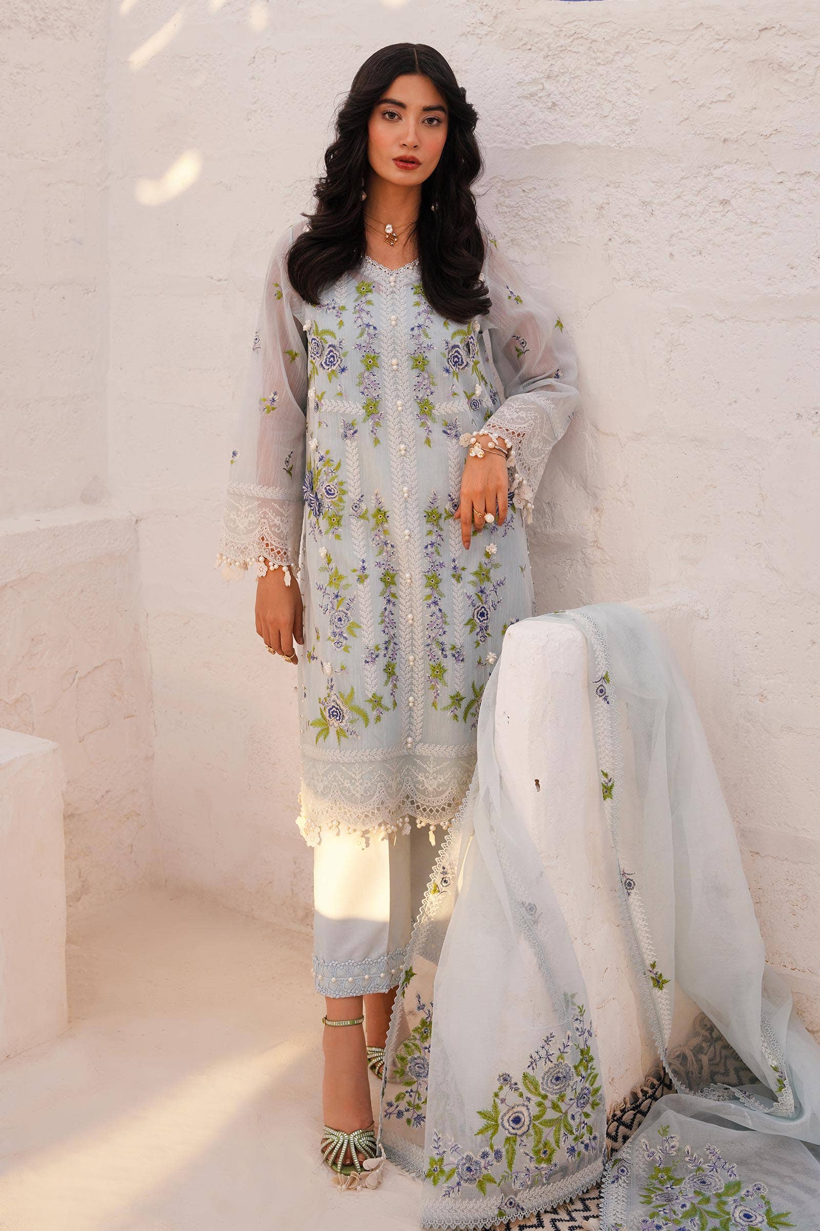 Sana Safinaz | Muzlin Spring 24 | M241-001B-CX - Aqsa Fabrics